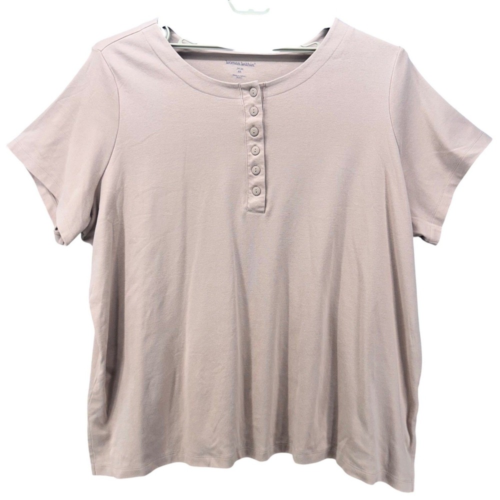 Woman‎ Within Henley Top Tan 4X
